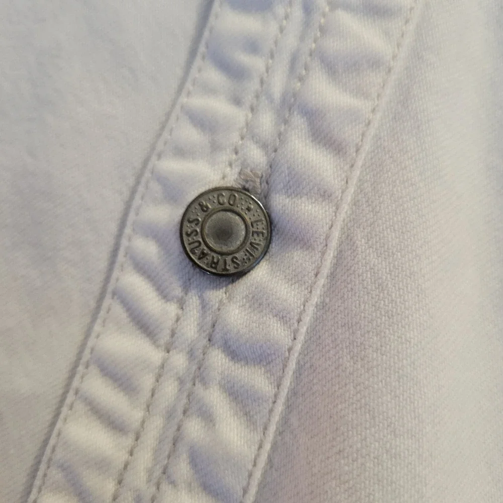 Vintage Levis Red Tab Mens XL Off White Twill Long Sleeve Button Down Shirt